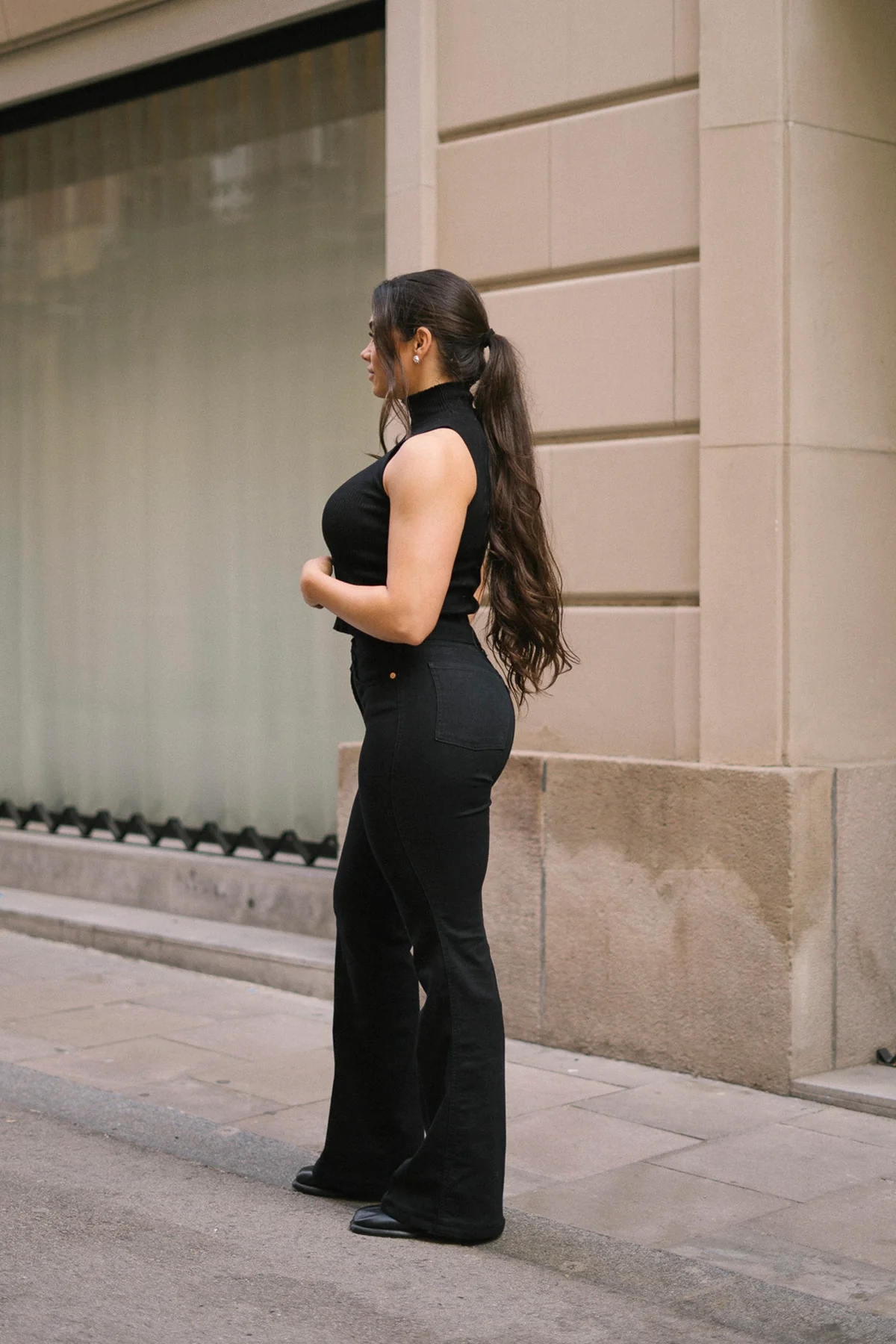 70'S FLARE HIGH RISE - BLACK - Image 3