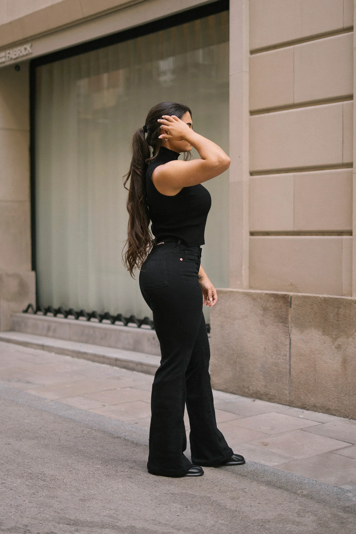 70'S FLARE HIGH RISE - BLACK - Image 4