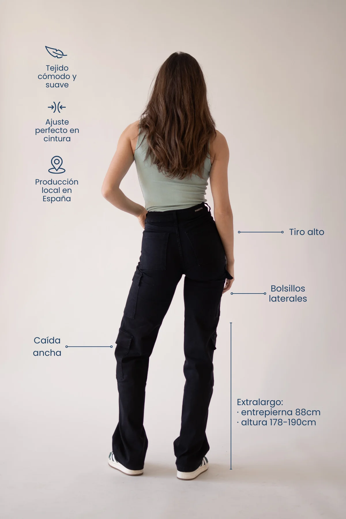 CARGO TALL HIGH RISE - BLACK - Image 2
