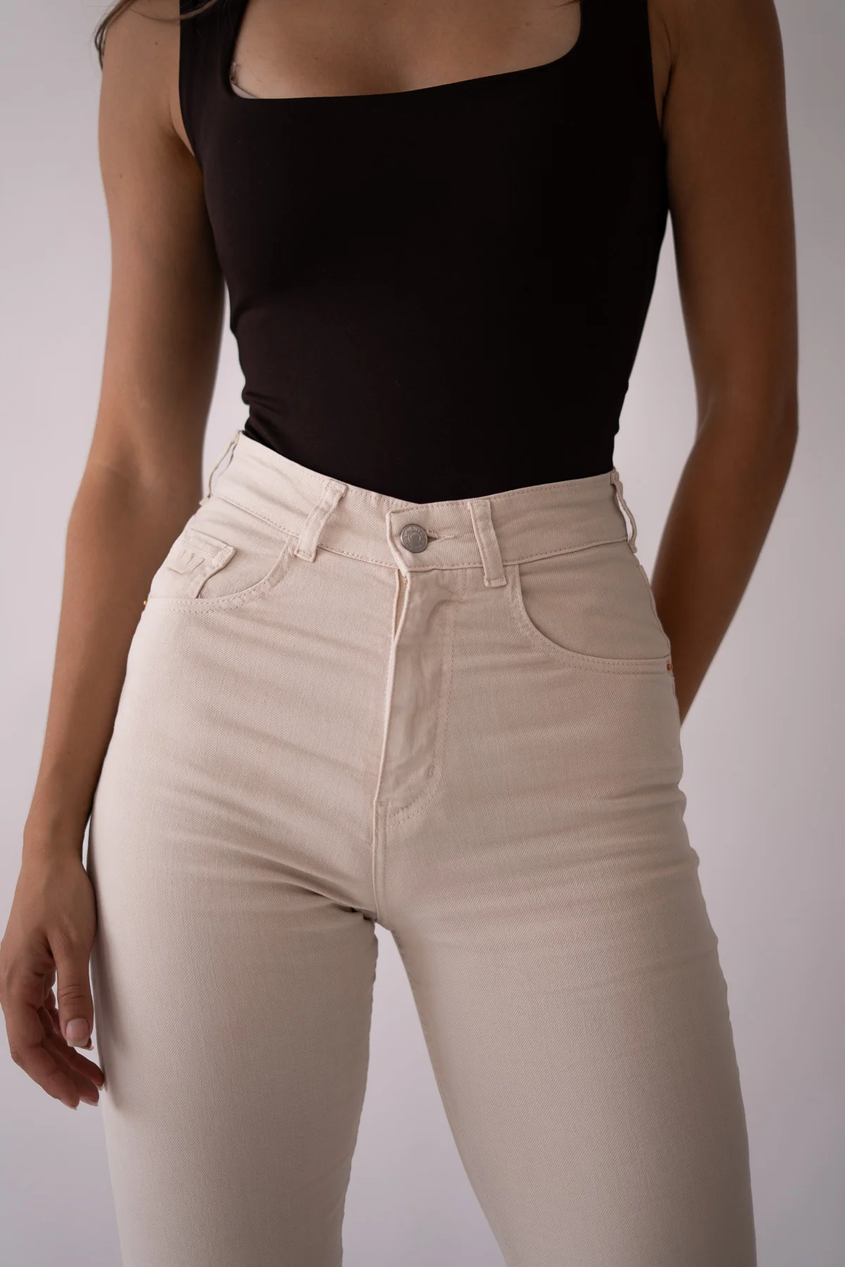 MOM TALL HIGH RISE - BEIGE - Image 5