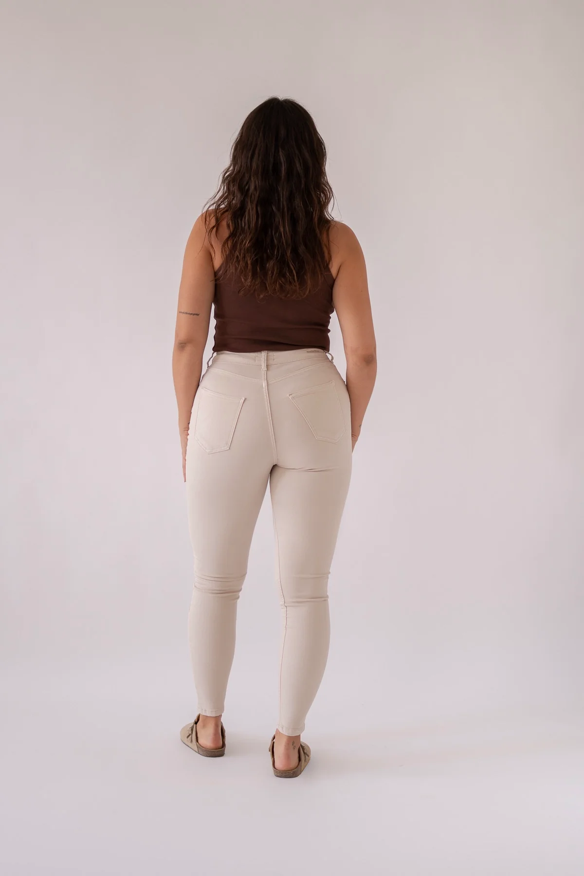 SKINNY HIGH RISE - BEIGE - Image 4