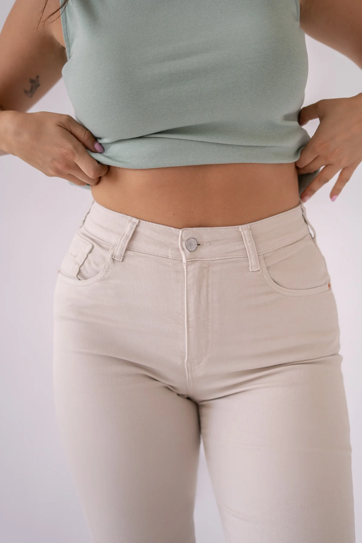 WIDELEG HIGH RISE - BEIGE - Image 5
